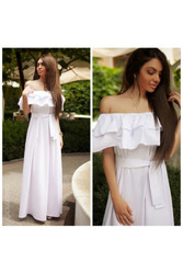  Длинное белое платье	 артикул - Артикул: Am7086-1	