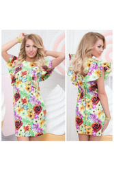  Платье яркое с цветочным принтом	 артикул - Артикул: Am9201-2	